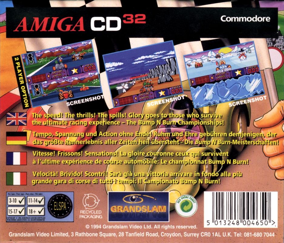 Bump 'N' Burn box art for Amiga CD32